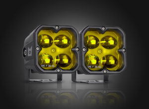 Concept Series Pod, 3” Cube LED Pod Lights, Fog Light, U Mount, Yellow Lens - 41013