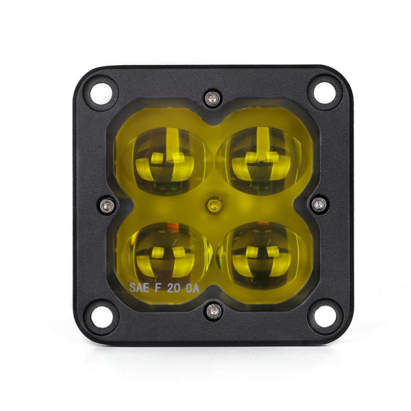 Concept Series Pod, 3” Cube LED Pod Lights, Fog Light, Flush Mount,Yellow Lens - 41113