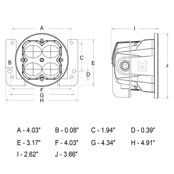 Concept Series Pod, 3” Round LED Pod Lights, Fog Light, Jeep Specific Mount - 41512