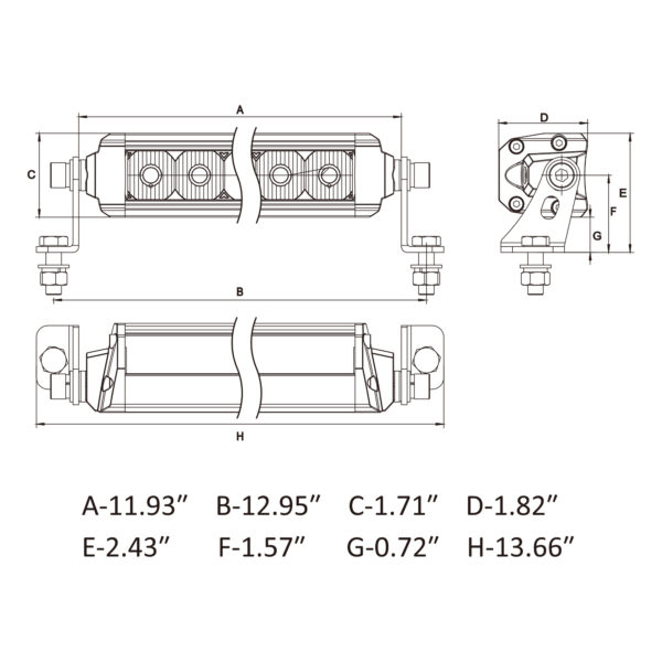 Xtreme Bar, 12" Driving Light Bar, Combo Beam, White - 62101