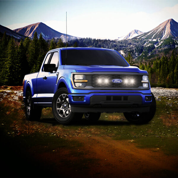 Tiny Monster Grille Kit for Ford F-150 STX, 2024-25 (4 Pods, Harness, Brackets)-41FE4