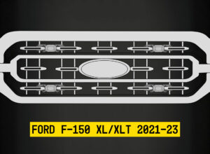 Tiny Monster Grille Kit for Ford F-150 XL/XLT, 2021-23 (4 Pods, Harness, Brackets)-42F14