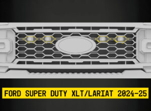 Tiny Monster Grille Kit for Ford Super Duty, 2024-25 (4 Pods, Harness, Brackets)-42FG4