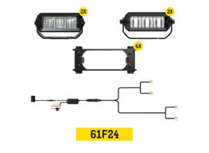 Tiny Monster Grille Kit for Ford F-150 Lariat/Lariat Sport, 2021-23 (4 Light Bars, Harness, Brackets)-61F24