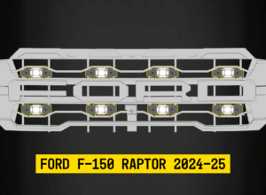 Tiny Monster Grille Kit for Ford F-150 Raptor, 2024-25 (8 Pods, Harness, Bracket)-42FA8